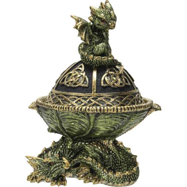 Celtic Green Dragon Trinket Box