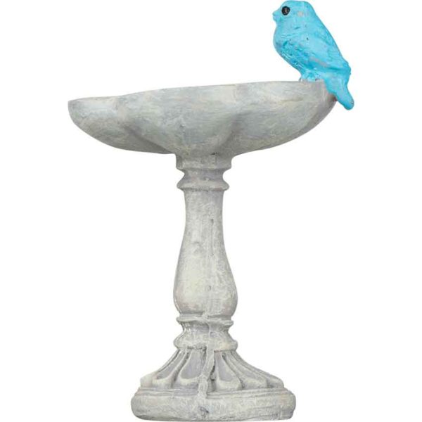 Mini Blue Bird Bath with Stake