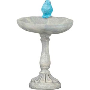 Mini Blue Bird Bath with Stake