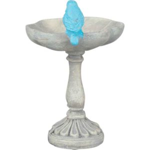 Mini Blue Bird Bath with Stake