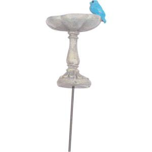 Mini Blue Bird Bath with Stake