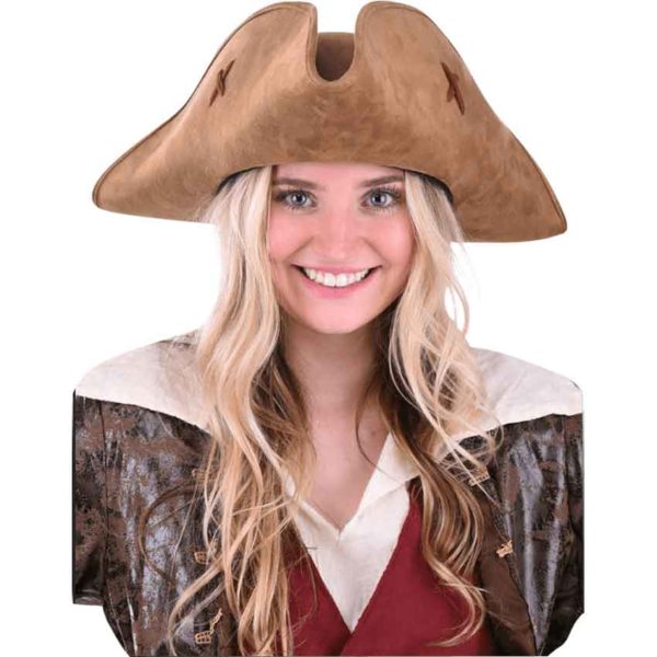 Suede Womens Pirate Hat