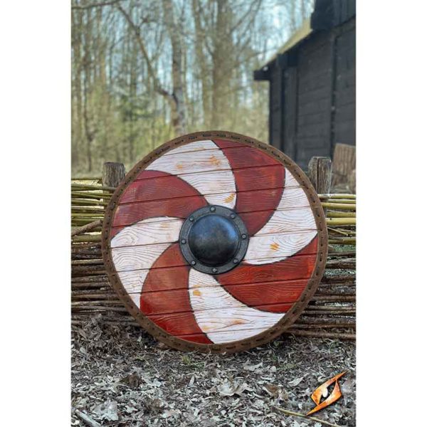 Thegn LARP Shield - Red/White - 70 cm