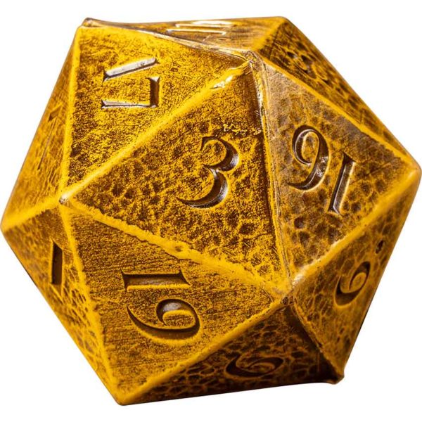 D20 LARP Dice - Vomit Yellow