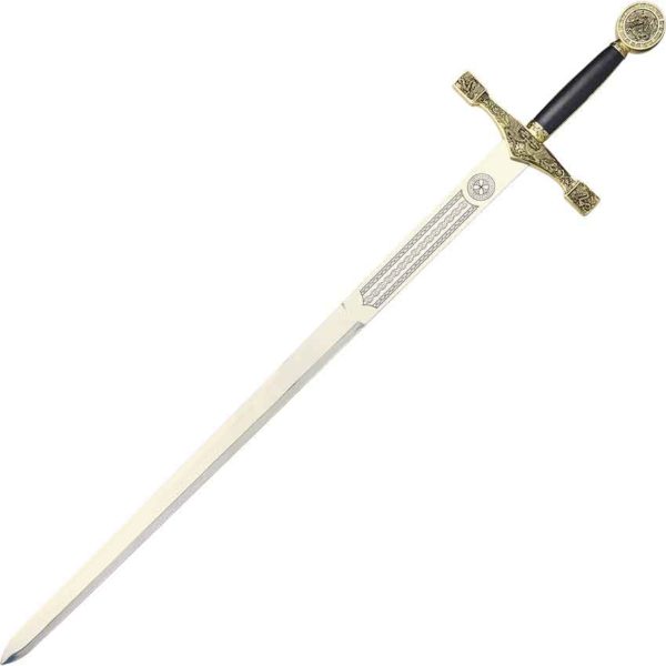 Gold Dragon Excalibur Sword with Plaque