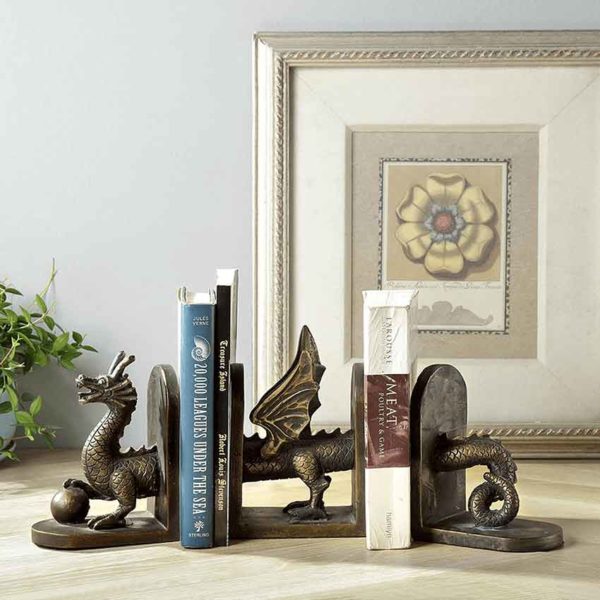 3 Piece Dragon Bookends