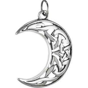 Wiccan Moon and Pentacle Pendant