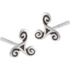 Silver Celtic Triskele Stud Earrings