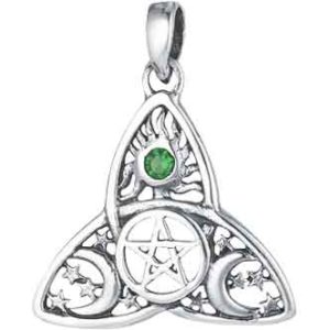 Emerald Celestial Triquetra Pendant