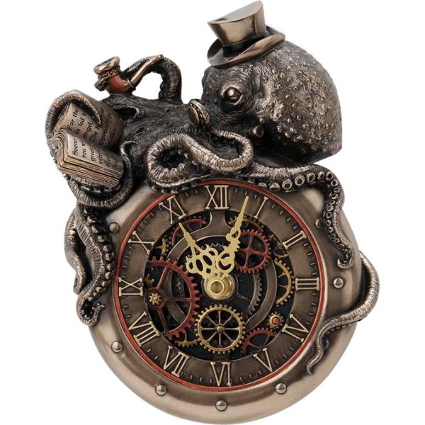 Steampunk Nostradamus Octopus Wall Clock