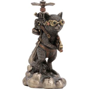 Steampunk Flying Cat Statue