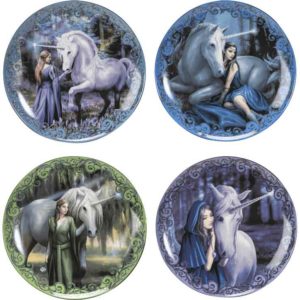 Anne Stokes Unicorn and Maiden Plate Set