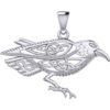 Silver Celtic Raven Pendant