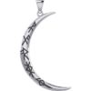 Large Crescent Moon with Bind Runes Pendant