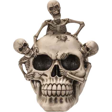 Skeletons on Skull Statue