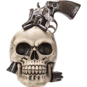 Revolver in Skull Statue