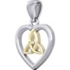 Silver and Gold Triquetra Heart Pendant