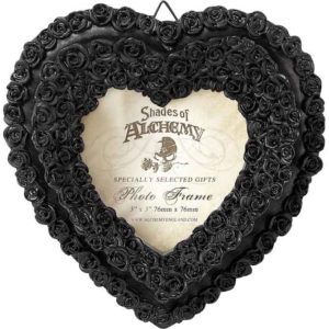 Small Black Rose Heart Photo Frame