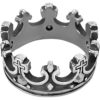 Steel Jeweled Crown Ring