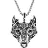 Celtic Wolf Head Necklace