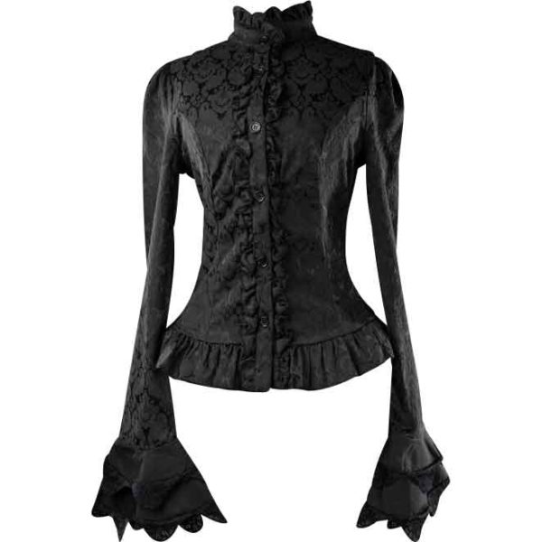 Brocade Cravat Blouse