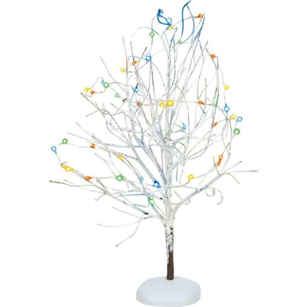 Lit White Frost Tree - Christmas Village Trees by Department 56