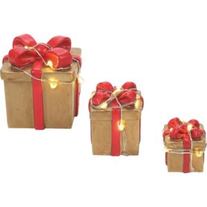 Lit Festive Gift Box Set of 3 - Christmas Village Accessories by Department 56