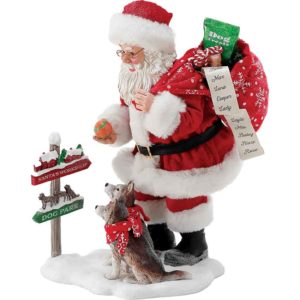 Dog Park - Santa and His Pets Figurine by Possible Dreams