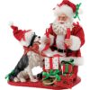 Lending a Paw - Santa and His Pets Figurine by Possible Dreams