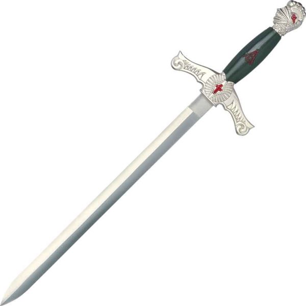 Crusader Knight Masonic Dagger - Green Handle