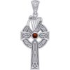 Silver Celtic Cross with Harp Pendant