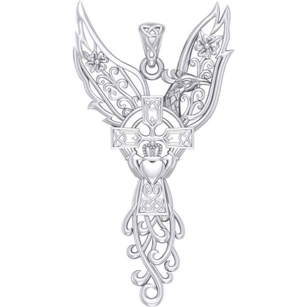 Silver Phoenix with Claddagh Cross Pendant