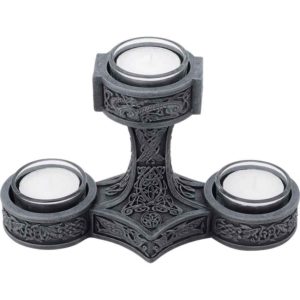 Grey Mjolnir Triple Tealight Candle Holder