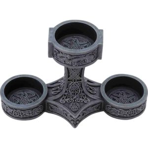 Grey Mjolnir Triple Tealight Candle Holder