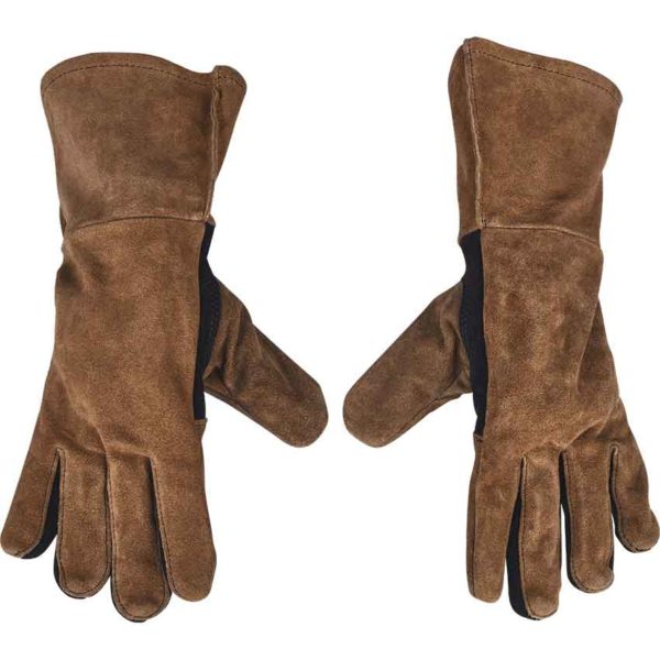 Brown Leather Swordsman Gloves