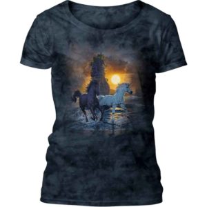 Unicorns on the Beach Womens Scoop Neck T-Shirt