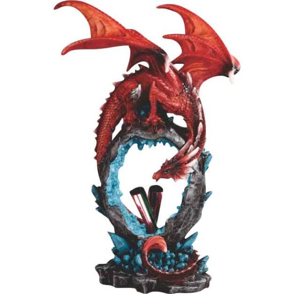 Red Dragon with Crystal Arch Statue