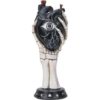 Skeleton Hand with Black Heart Statue