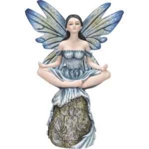 Meditating Fairy on Stone Statue