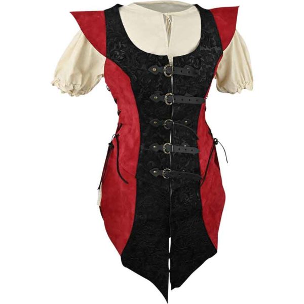 Ylenne Deluxe Long Doublet - Red with Black