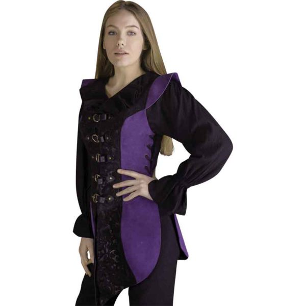 Ylenne Deluxe Long Doublet - Purple with Black