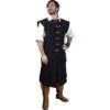 Jules Long Leather Jerkin - Black
