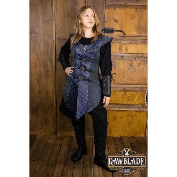 Highland Long Leather Jerkin - Blue
