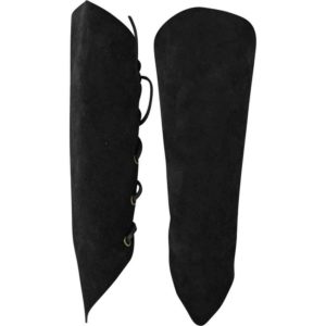 Vryla Split Leather Bracers - Black