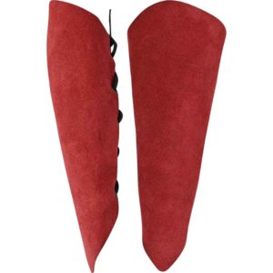 Vryla Split Leather Bracers - Red