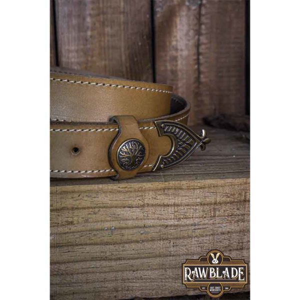 Hrothgar Ornate Viking Belt - Light Brown