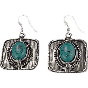 Turquoise Stone Medieval Earrings