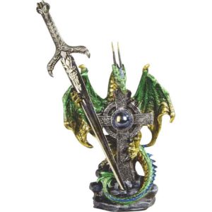 Green Dragon with Letter Opener Statue