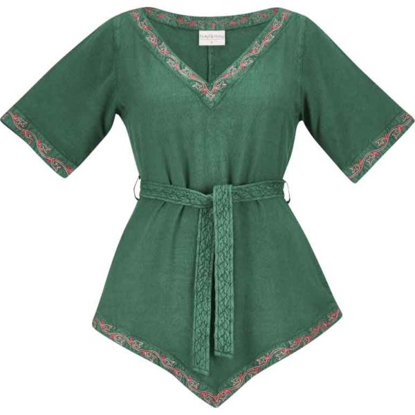 Torvi Womens Viking Tunic - Green Jade