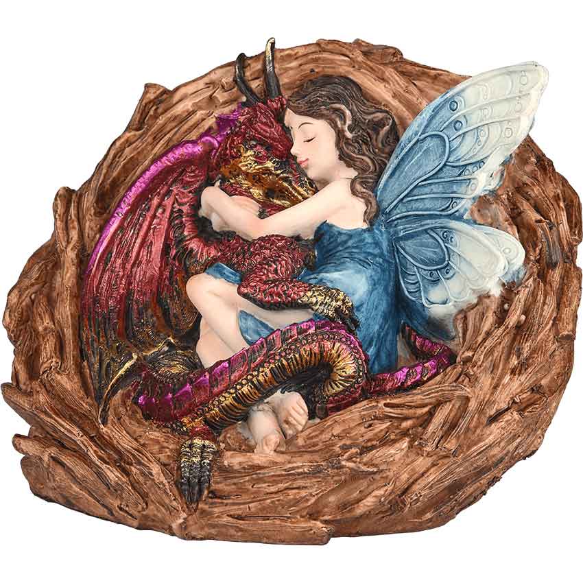 Fairy Nesting with Dragon Statue